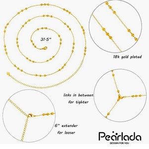 NWOT PEARLADA Minimalist Beach Bikini Waist Chain